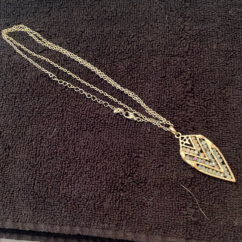 Rose gold leaf necklace
